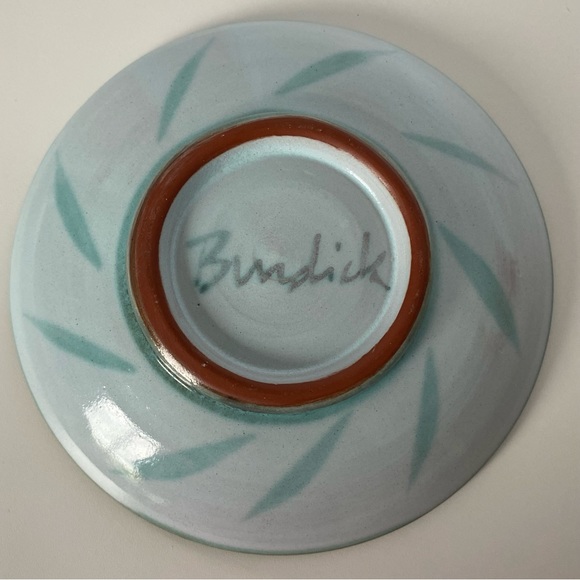 Hand made Pottery Plate with a pear Hand Thrown Signed Burdick 7” Decor EUC - Picture 2 of 15